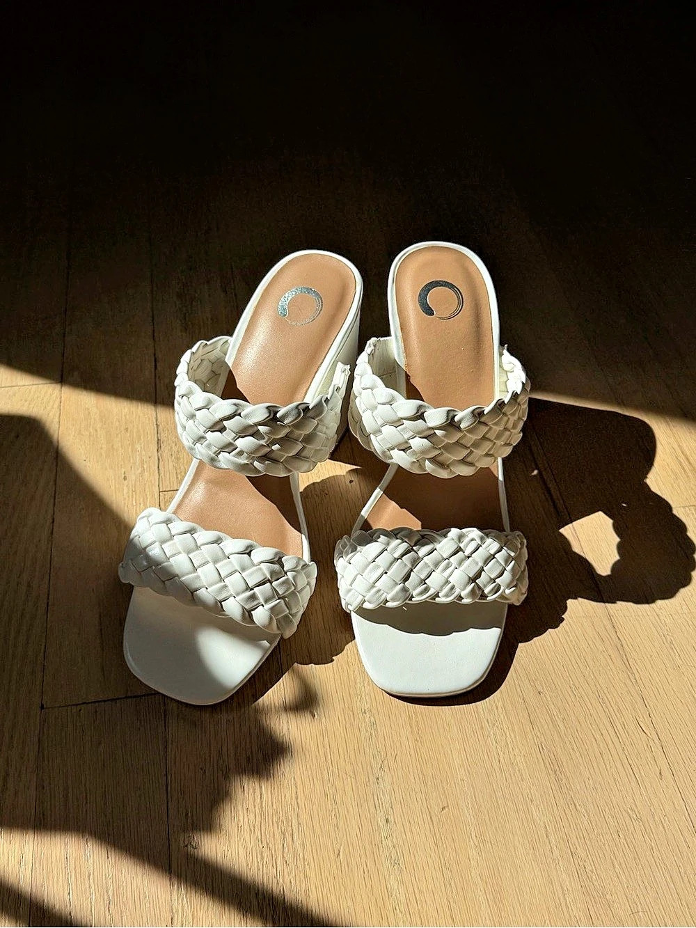 Journee Collection Woven Platform Heels in White - Never worn!